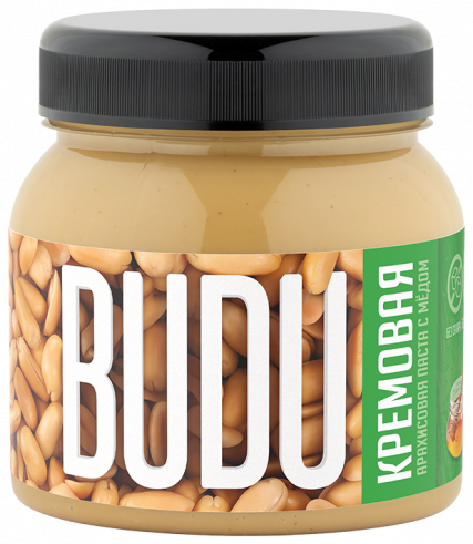 BUDU Арахисовая паста Кремовая с медом, 850 гр