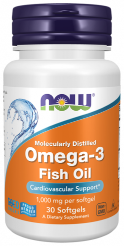 NOW Omega-3 1000 mg, 30 капсул NOW Omega-3 1000 mg, 30 капсул