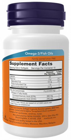 NOW Omega-3 1000 mg, 30 капсул NOW Omega-3 1000 mg, 30 капсул