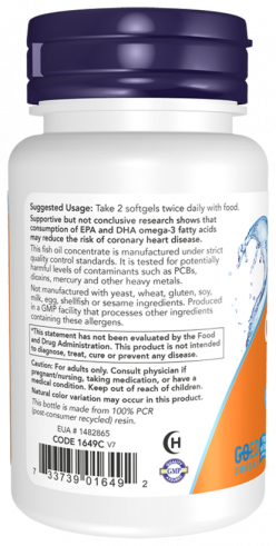 NOW Omega-3 1000 mg, 30 капсул NOW Omega-3 1000 mg, 30 капсул