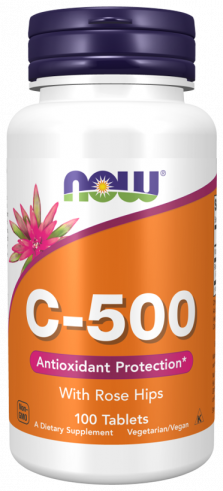 NOW C-500 with Rose Hips, 100 таблеток NOW C-500 with Rose Hips, 100 таблеток