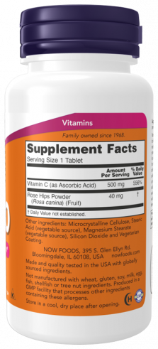 NOW C-500 with Rose Hips, 100 таблеток NOW C-500 with Rose Hips, 100 таблеток