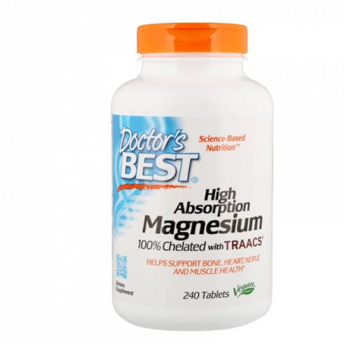 Doctor's Best High Absorption Magnesium, Магния Хелат, 240 таб