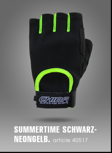 Chiba Перчатки мужские Summer time 40517 черный/неон