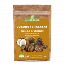 Wayorganic Кокосовые крекеры, 50 г
